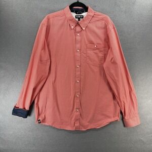 RANK‎ 45 Shirt Mens Size M Orange Calgary Geo Print Rodeo Button Down Western
